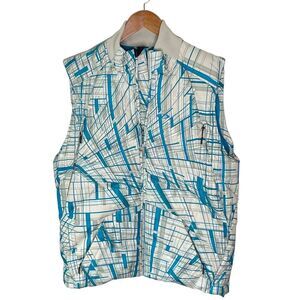 Men's Retro Oakley Aqua Retro Plaid Down Vest Snowboard sz. L #AD